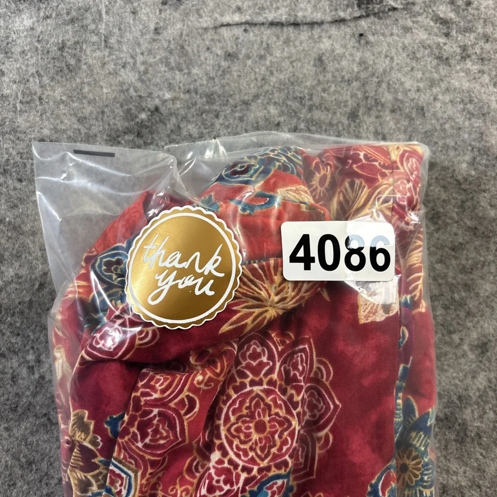 Vintage Metroline Skirt Women's Large Red Multi Paisley Floral Cottagecore Boho